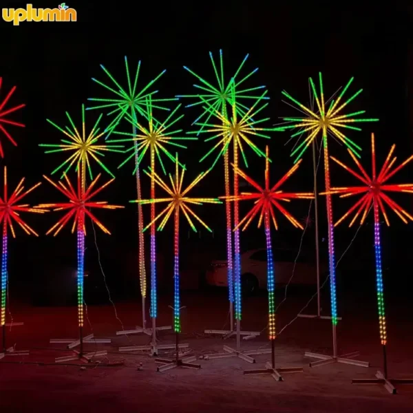 2M Outdoor LED Christmas Tree Motif Light 220V Firework Lights for Garden Street Decoration Outdoor Christmas Lights for Garden