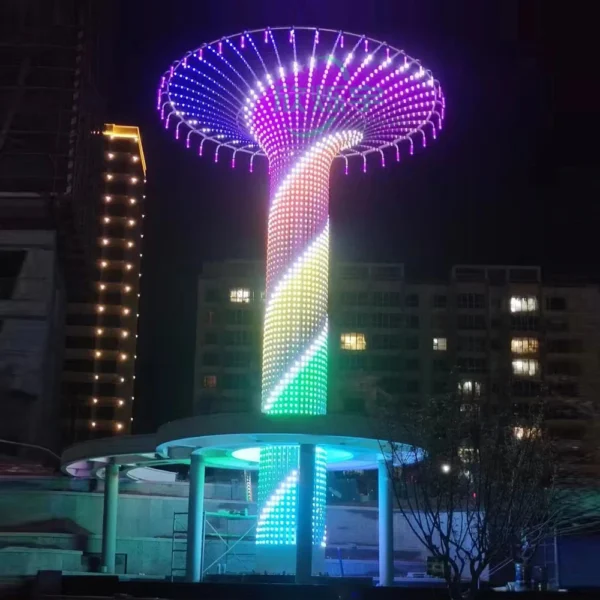 Outdoor RGB 3D LED Tower Sculpture Motif Light Waterproof Color-Changing Decorative Lighting for Holiday & Landscape Projects Outdoor RGB 3D LED Tower Sculpture Motif Light Waterproof Color-Changing Decorative Lighting for Holiday & Landscape Projects