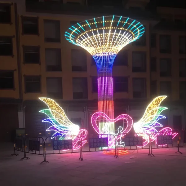 Outdoor RGB 3D LED Tower Sculpture Motif Light Waterproof Color-Changing Decorative Lighting for Holiday & Landscape Projects Outdoor RGB 3D LED Tower Sculpture Motif Light Waterproof Color-Changing Decorative Lighting for Holiday & Landscape Projects
