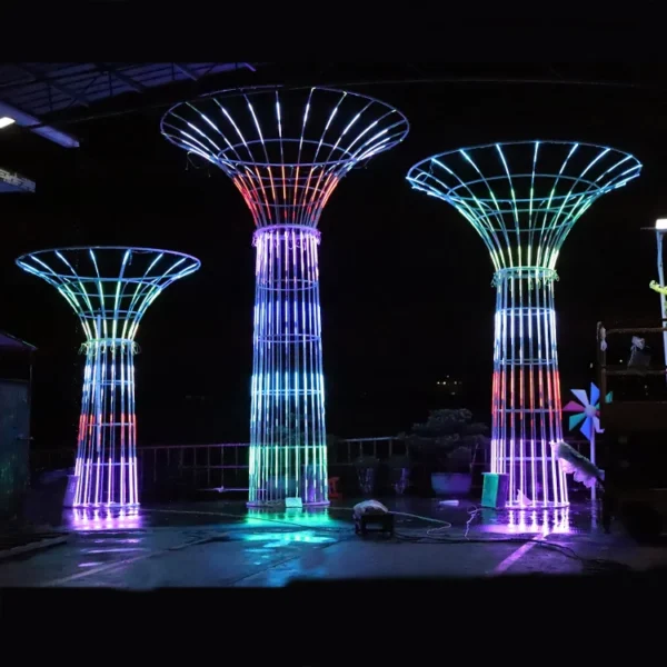 Custom Outdoor 3D LED Tower Tree Light | IP65 Waterproof Christmas Holiday Decoration | Cultural Tourism & Festival Motif Lighting