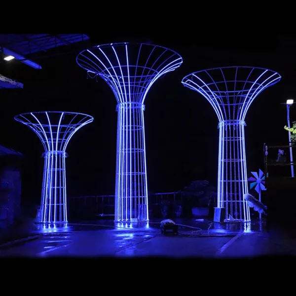Custom Outdoor 3D LED Tower Tree Light | IP65 Waterproof Christmas Holiday Decoration | Cultural Tourism & Festival Motif Lighting
