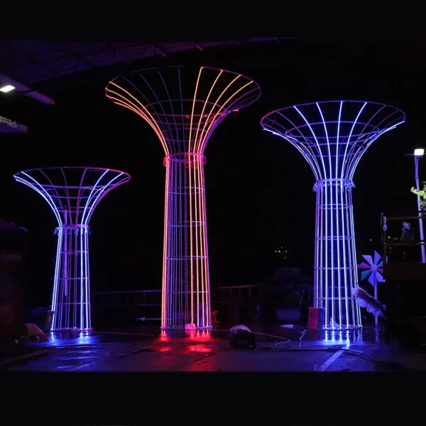 Custom Outdoor 3D LED Tower Tree Light | IP65 Waterproof Christmas Holiday Decoration | Cultural Tourism & Festival Motif Lighting