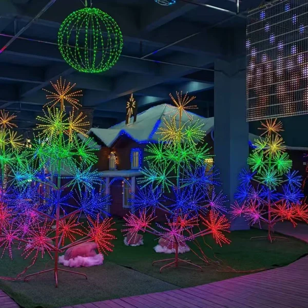 RGB LED Fireworks Tree Light for Christmas & Halloween DMX & Voice Control Outdoor Street & Landscape 4 RGB LED Fireworks Tree Light for Christmas & Halloween | DMX & Voice Control | Outdoor Street & Landscape Decoration | Dynamic Flow Lighting for Holiday Events