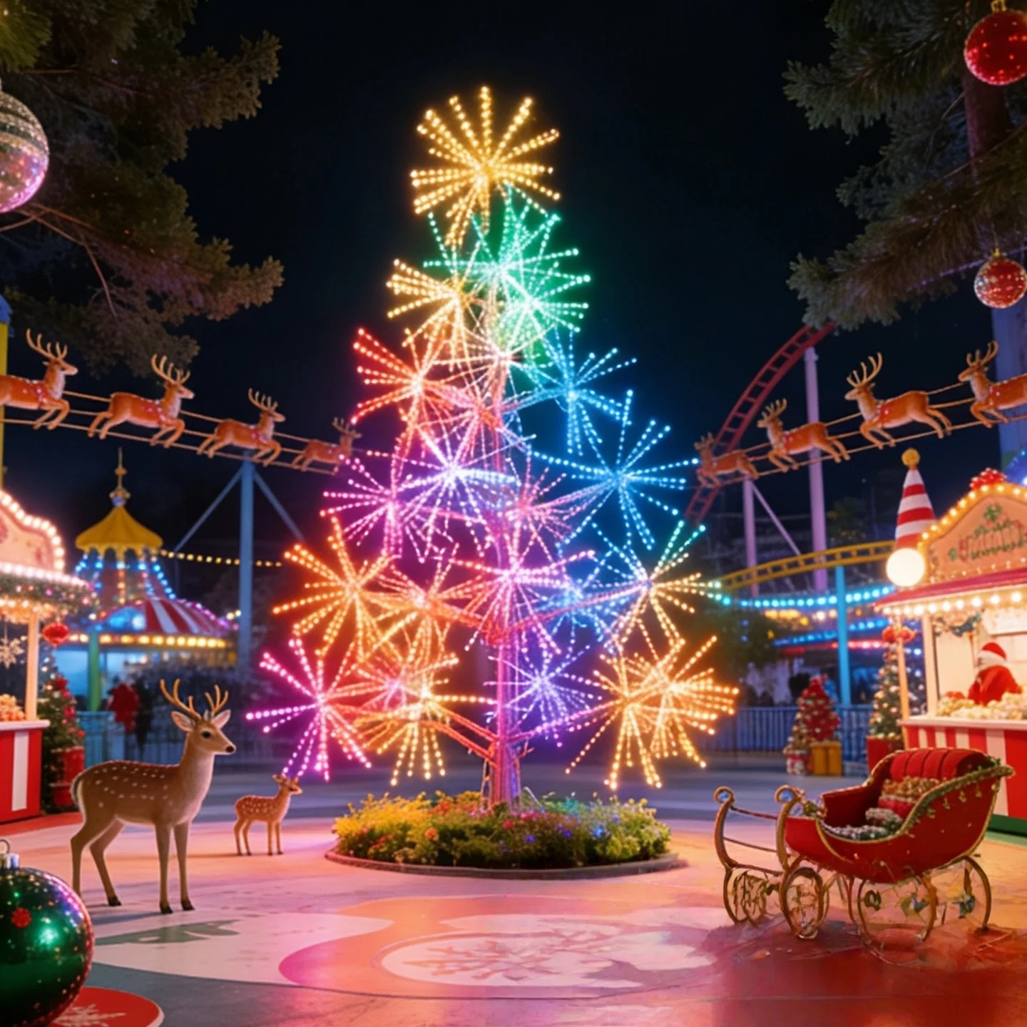 Smart RGB Firework LED Lights Waterproof Magic Color String Lamp Outdoor Decorative Lighting