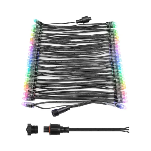 ALITOVE 24V WS2811 Addressable RGB LED Pixel Lights, 32.8ft XConnect String, 50pcs 12mm IP68 Waterproof Bullet Pixels ALITOVE 24V WS2811 Addressable RGB LED Pixel Lights, 32.8ft XConnect String, 50pcs 12mm IP68 Waterproof Bullet Pixels