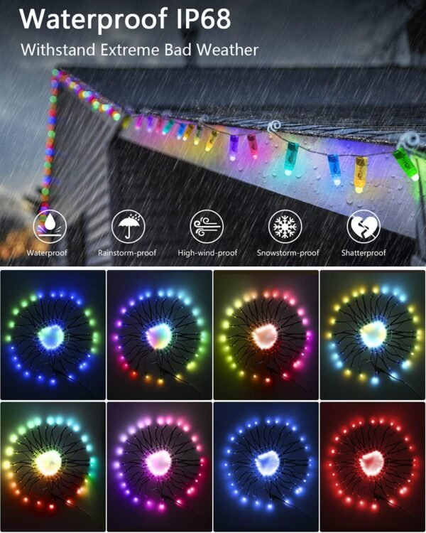 ALITOVE 24V WS2811 RGB LED Pixel String Lights – 100 Pixels, 32.8ft, IP68 Waterproof, 12mm Addressable Bullet LEDs