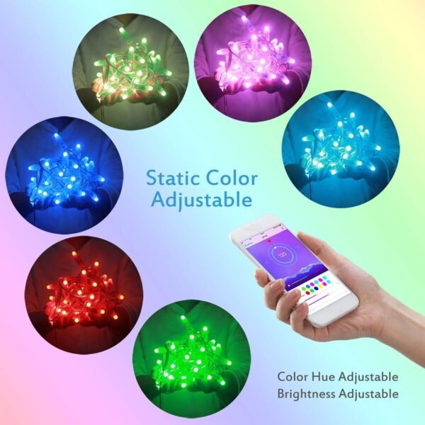 ALITOVE WS2811 12V LED Pixel String Lights – Bluetooth App Control, 100 LEDs, 23ft, 120 Color Modes