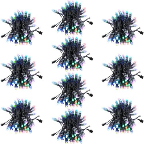 ALITOVE WS2811 RGB LED Pixel Lights – 500pcs, DC 5V, 12mm Individually Addressable Waterproof Bullet Pixels, IP68