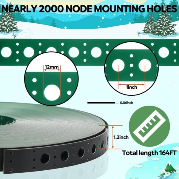 Pushglossy 50M (164FT) LED Pixel Mounting Strip – BlackGreen, 12mm RGB Nodes