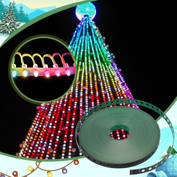 Pushglossy 50M (164FT) LED Pixel Mounting Strip – BlackGreen, 12mm RGB Nodes