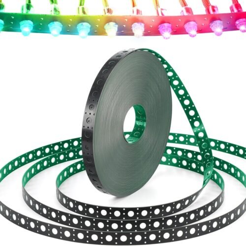 Pushglossy 50M (164FT) LED Pixel Mounting Strip – BlackGreen, 12mm RGB Nodes