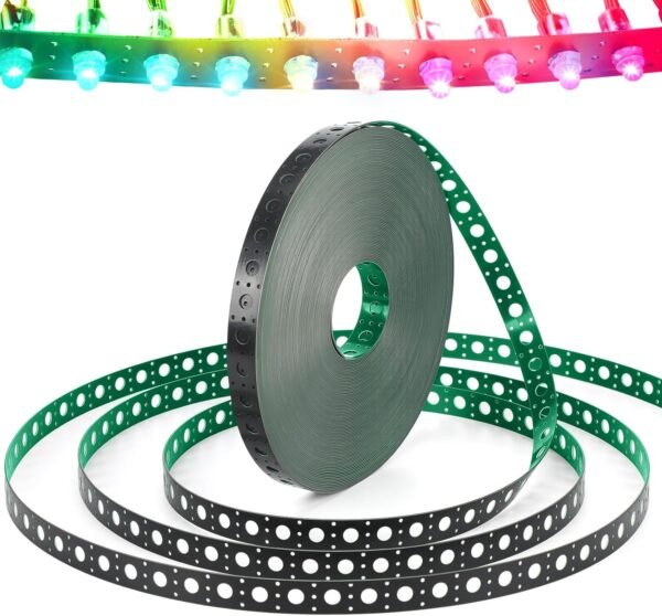 Pushglossy 50M (164FT) LED Pixel Mounting Strip – BlackGreen, 12mm RGB Nodes